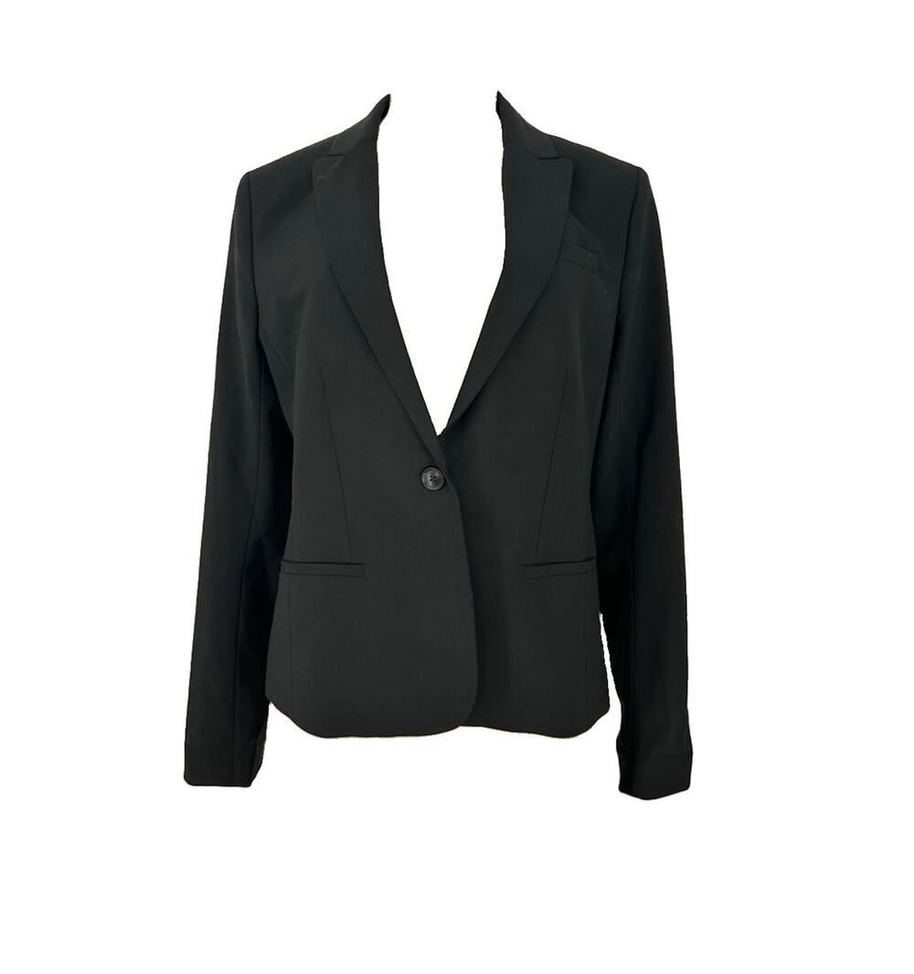 Banana Republic Size 6 Women Black Classic Fit Blazer Jacket One Button W31